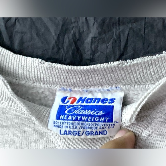 Vintage Boston University College Womens Pullover Sweatshirt Large Hanes Classic - Picture 4 of 5